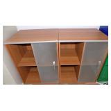 WFS103 Pair of Wood Cabinets with Sliding Glass Door