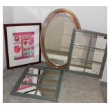 WFS109 Hanging Mirrors, Original Watercolor Signed by Artist