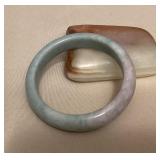MMS030 Green & Grey Jade Bangle Bracelet New