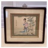 MMS047 Framed Original Asian Watercolor Painting 
