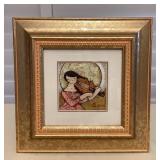 MMS049 Framed Original Painting Of A Violinist Signed