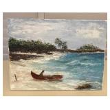 MMS051 Original Seascape Painting Of Cat In A Catamaran 