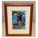 MMS053 Framed Hawaiian Girl Picture By Holly Kitaura
