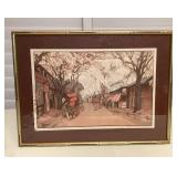 MMS056 Framed Japanese Wood Block Print “Avenue Of Cherry Trees”