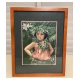 MMS058 Framed Picture Of Hula Girl By Mary Koski