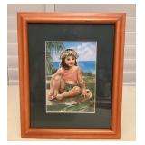MMS059 Framed Picture Of Baby Hula Girl By Mary Koski
