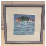 MMS087 Framed Rosalie Prussing “Coconut Island” Scenic Picture 