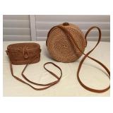 MMS099 Two Woven Natural Fiber Balinese Style Bags