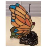 MMS109 Tiffany Style Butterfly Orange Slag Glass Table Lamp New