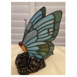 MMS110 Tiffany Style Butterfly Light Blue Slag Glass Table Lamp New