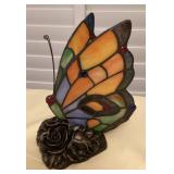 MMS111 Tiffany Style Butterfly Orange Slag Glass Table Lamp New