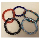MMS148 Five Polished Stone Bracelets New