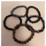MMS149 Five Polished Stone Bracelets New