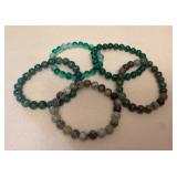 MMS152 Five Polished Stone Bracelets New
