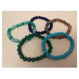 MMS153 Five Polished Stone Bracelets New