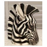MMS199 Ceramic Zebra Pitcher Vase Signed