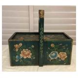 MMS200 Vintage Chinese Hand Painted Wooden Wedding Basket