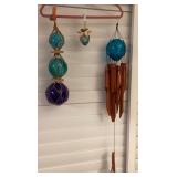 MMS210 Curio Glass Float Wind Chimes, Hanging & Ornament