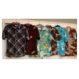 MMS229 Six Vintage Men’s Aloha Shirts Size S-L