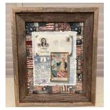 MMS233 Framed Original Patriotic George Washington Assemblage Picture 