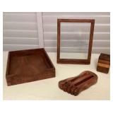 MMS236 Koa Wood Desk Items 