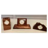 MMS239 Koa Wood Clock & Pen Holder And Raw Edge Wood Clock