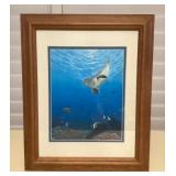 MMS243 Framed “Monk Seal & Friends” Picture By George Kaiwi