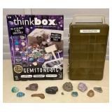 MMS166 Various Rocks, Gemstone Dig Kit & Plastic Storage Box 