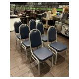DBB005- 6 Metal Polyurethane Foam Pad Chairs
