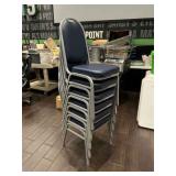 DBB008- 6 Metal Polyurethane Foam Pad Chairs