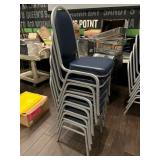 DBB009- 6 Metal Polyurethane Foam Pad Chairs