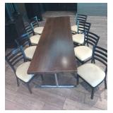 DBB057 Large Wooden Dining Table with 8 Chairs