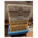 DBB086 - Five Plate And Cup Racks, with a dish rack dolly.