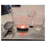 DBB113 - LED Light Champagne Plastic Ice Bucket With A Clear Pitcher And A Ice Scooper.