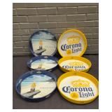 DBB182 Set of 6 Corona Beer Serving Trays - Corona Extra & Corona Light