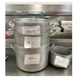 DBB360 Commercial Grade Aluminum Pots Lot (4)