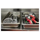 DBB361 - Assorted Kitchen Tools - Whisks, Spoons, Deep Fryer Cleaning Scoop, Etc