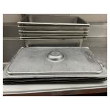 DBB398 - (6) Stainless Steel 21” Long Service Pans With Lids 