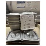 DBB464 Lot Ten (10) Stainless Steel 6”Service Pans With Lids