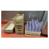 DBB509 - 22 0z Tumblers, Stemware & Glass Rack & Plastic Crates & Bins