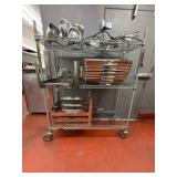 DBB582 IRSG Shelving Unit with Restaurant Serving Trays and Heating Lamps