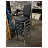 DBB725- (6) Metal Polyurethane Foam Pad Chairs