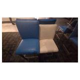 DBB732 (3) Blue High Bar Chairs, (1) White Bar Chair