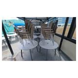 DBB803 (2) Grey Round Tables With (8) Woven Vinyl Chairs