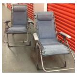 TTH007 Two Metal Reclining Beach Lounging Chairs