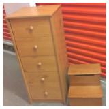TTH012 A Small Dresser and Wooden Step Stool
