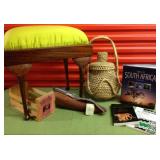 TTH049 Wooden Seat and African Treasures