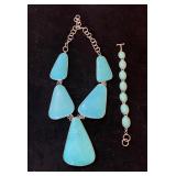 AWT083 - Turquoise Necklace & Bracelet Big & Bold ! AWT083 - Turquoise Necklace & Bracelet Big & Bold !