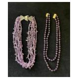 AWT089 - Two Beautiful Amethyst Necklaces  AWT089 - Two Beautiful Amethyst Necklaces