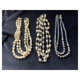 AWT116 - Three Vintage 8” Pearl Necklaces AWT116 - Three Vintage 8” Pearl Necklaces